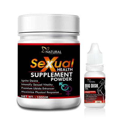 Natural Sexual Health Supplement Powder 100 gm + Big Disk Oil 15 ml - Sexual Healthcare