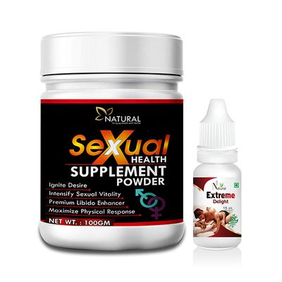 Natural Sexual Health Supplement Powder 100 gm + Extreme Delight Oil 15 ml - Sexual Healthcare
