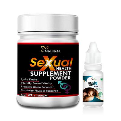 Natural Sexual Health Supplement Powder 100 gm + Male Pro Oil 15 ml - Sexual Healthcare