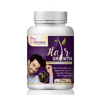 Natural Hair Growth 500 mg Veg Capsule 60's - Health Products