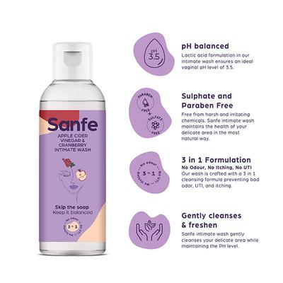 Sanfe Combo Pack (Reusable Menstrual Cup - Medium + Intimate Wash 100 ml + Menstrual Cup Wash 100 ml) - Menstrual Cups
