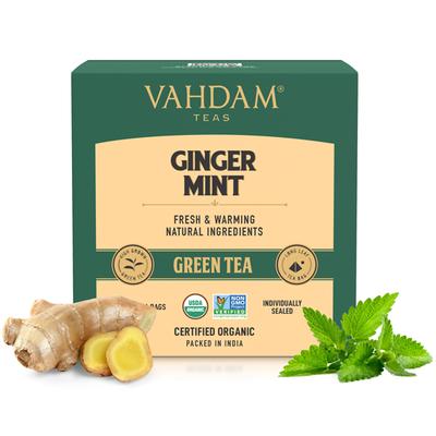 Vahdam Green Tea Bags - Ginger Mint 15's - Teas