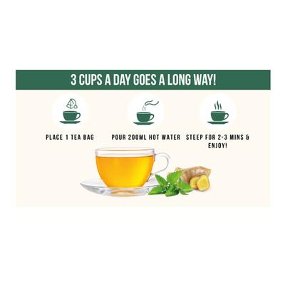 Vahdam Green Tea Bags - Ginger Mint 15's - Teas