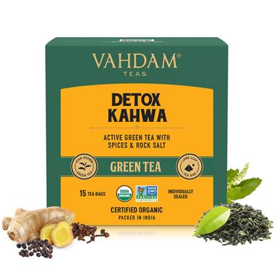 Vahdam Green Tea Bags - Detox Kahwa 15's - Teas