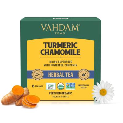 Vahdam Herbal Tea Bags - Turmeric Chamomile 15's - Teas