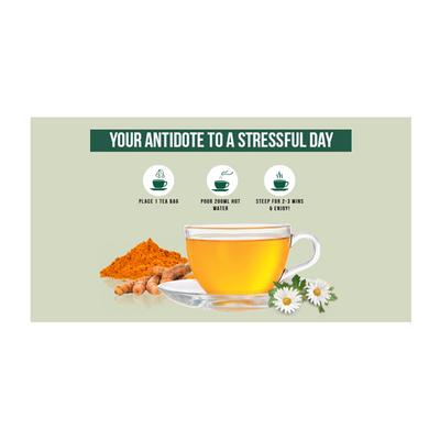 Vahdam Herbal Tea Bags - Turmeric Chamomile 15's - Teas