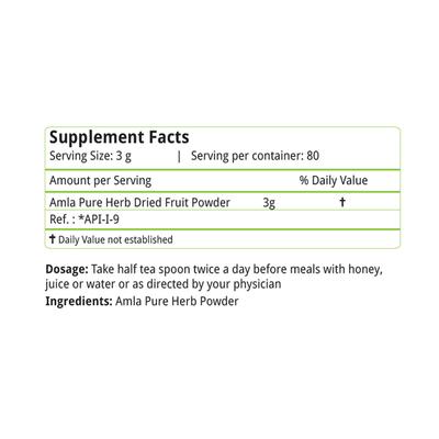 Natures Velvet Amla Powder 250 gm - Pure Herbs