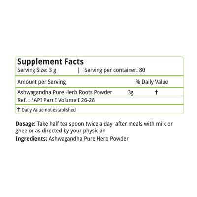 Natures Velvet Ashwagandha Powder 250 gm - Ashwagandha