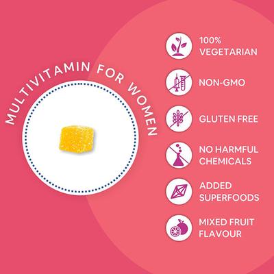 CF Multi-Vitamins For Women Veg Gummies - Mixed Fruit Flavour 60's - Multi-Vitamins