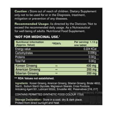 Alvizia Triple Ginseng Tablet 100's - General Health