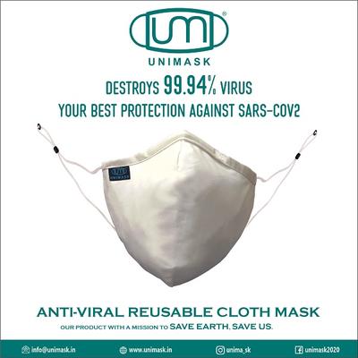 UniMask Anti-Viral Reusable Cloth Mask - White - Face Mask