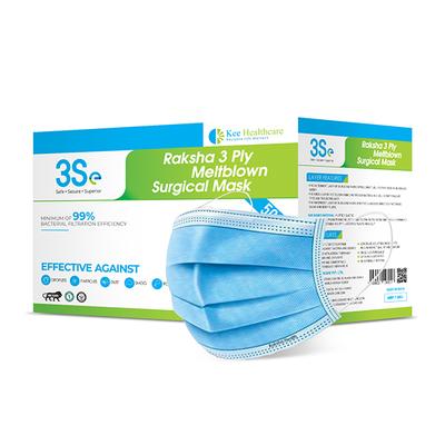3se Raksha 3 Ply Meltblown Surgical Mask 50's - Face Mask