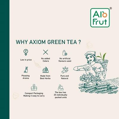 Axiom AloFrut Green Tea Bags - Lemon 25's - Teas