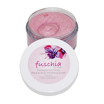 Fuschia Exfoliating Face & Body Scrub - Pomegranate Pearls 50 gm - Face Scrubs