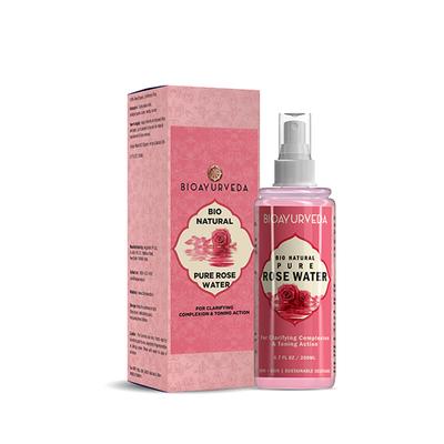 Bioayurveda Bio Natural Pure Rose Water 200 ml - Toners