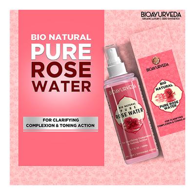 Bioayurveda Bio Natural Pure Rose Water 200 ml - Toners