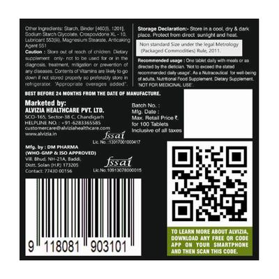 Alvizia Multivitamins with Enzymes for Men Veg Tablet 100's - Multi-Vitamins