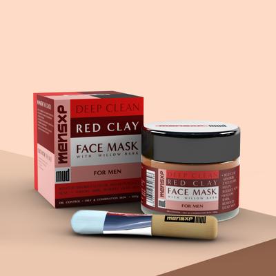 MensXP Mud Deep Clean Red Clay Men's Face Mask - Willow Bark 100 gm - Face Creams