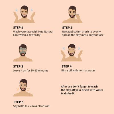 MensXP Mud Deep Clean Red Clay Men's Face Mask - Willow Bark 100 gm - Face Creams