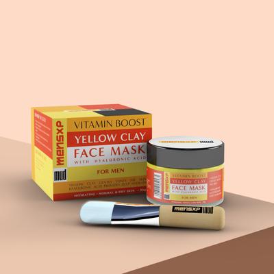 MensXP Mud Vitamin Boost Yellow Clay Men's Face Mask - Hyaluronic Acid 50 gm - Face Creams