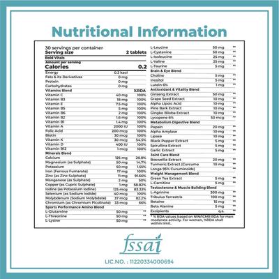 Boldfit Bold Vitals Tablet 60's - Workout Essentials