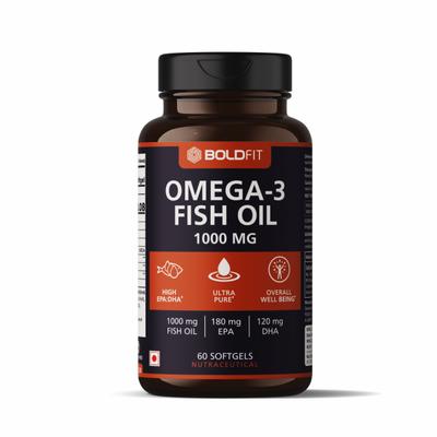 Boldfit Omega-3 Fish Oil 1000 mg Softgel Capsule 60's - Omega Fish Oil Fatty Acids