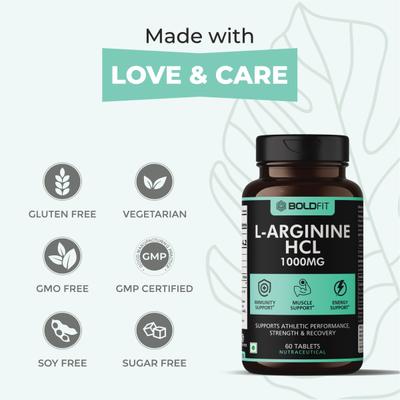 Boldfit L-Arginine HCL 1000 mg Tablet 60's - Amino Acids