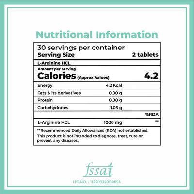 Boldfit L-Arginine HCL 1000 mg Tablet 60's - Amino Acids
