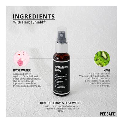 Pee Safe Pollution Safe Anti-Pollution Face Mist Spray 50 ml (N) - Face Creams