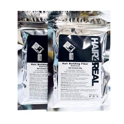 Hair4Real Hair Building Fiber Powder - Black (Pack of 2 X 25 ml) - Hair Perms & Texturizers