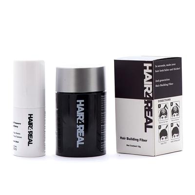 Hair4Real Dark Brown Hair Building Fiber Powder 12 gm + Hair4Real Magic Hair Locking Spray 30 ml - Hair Perms & Texturizers