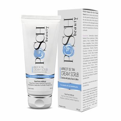 Posch Cream Scrub - Apricot De Tan (Pack of 2 x 100 ml) - Face Scrubs