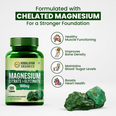 Himalayan Organics Magnesium Citrate + Glycinate Tablet 120's - Calcium And Minerals