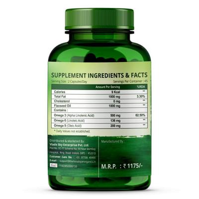 Himalayan Organics Vegan Omega 3 Vegetarian capsule 90's - Calcium And Minerals