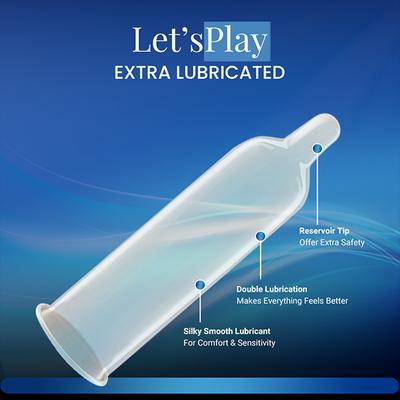 NottyBoy Let'sPlay Premium Lubricated Latex Condoms - Extra Lubricated 3's - Plain/Flavoured Condoms