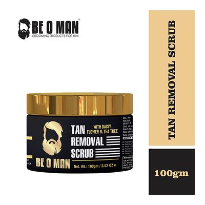 Be O Man Tan Removal Face Scrub - White Daisy Flower & Tea Tree 100 gm - Face Scrubs