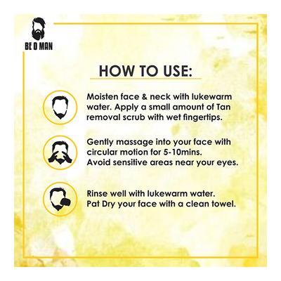 Be O Man Tan Removal Face Scrub - White Daisy Flower & Tea Tree 100 gm - Face Scrubs