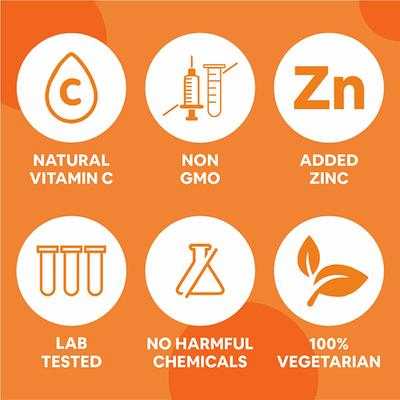 CF Natural Vitamin C & Zinc Veg Gummies for Immunity - Orange Flavour 60's - Multi-Vitamins