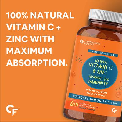 CF Natural Vitamin C & Zinc Veg Gummies for Immunity - Orange Flavour 60's - Multi-Vitamins