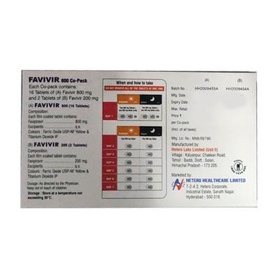 FAVIVIR CO PACK 800 Tablet 1's - Viral infections-Ant