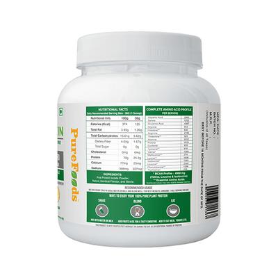 PureFoods PF Pea Protein Powder - Banana Flavour 910 gm - Workout Essentials