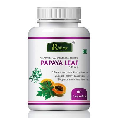 Riffway Papaya Leaf 500 mg Capsule 60's - Pure Herbs