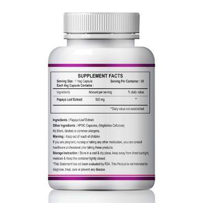 Riffway Papaya Leaf 500 mg Capsule 60's - Pure Herbs