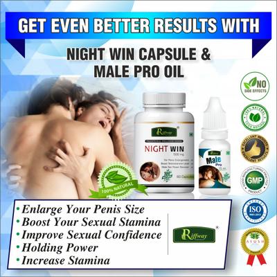 Riffway Night Win Capsule 60's + Male Pro Oil 15 ml - Sexual Healthcare