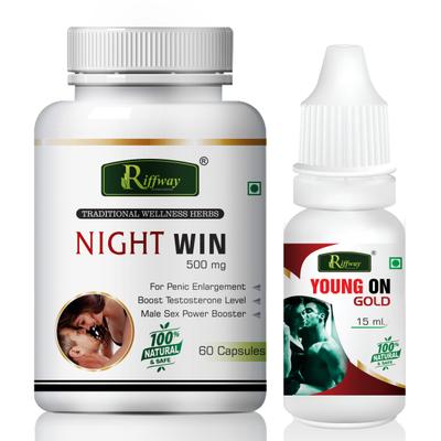 Riffway Night Win Capsule 60's + Young On Gold Oil 15 ml - Sexual Healthcare