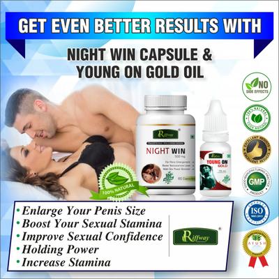 Riffway Night Win Capsule 60's + Young On Gold Oil 15 ml - Sexual Healthcare