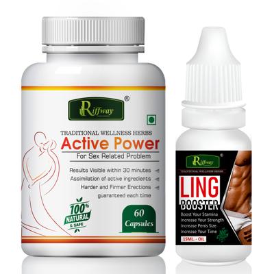 Riffway Active Power Capsule 60's + Ling Booster Oil 15 ml - Sexual Healthcare