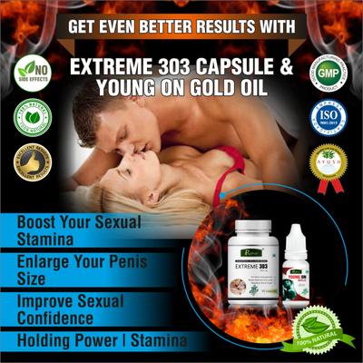 Riffway Extreme 303 Capsule 60's + Young On Gold Oil 15 ml - Sexual Healthcare
