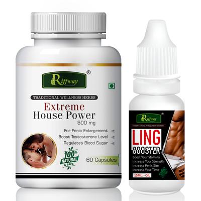 Riffway Extreme House Power Capsule 60's + Ling Booster Oil 15 ml - Sexual Healthcare
