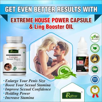 Riffway Extreme House Power Capsule 60's + Ling Booster Oil 15 ml - Sexual Healthcare